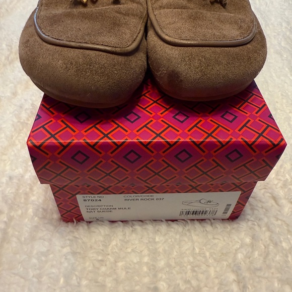 Tory Burch Suede Charm Mule sz 8 - Picture 2 of 5
